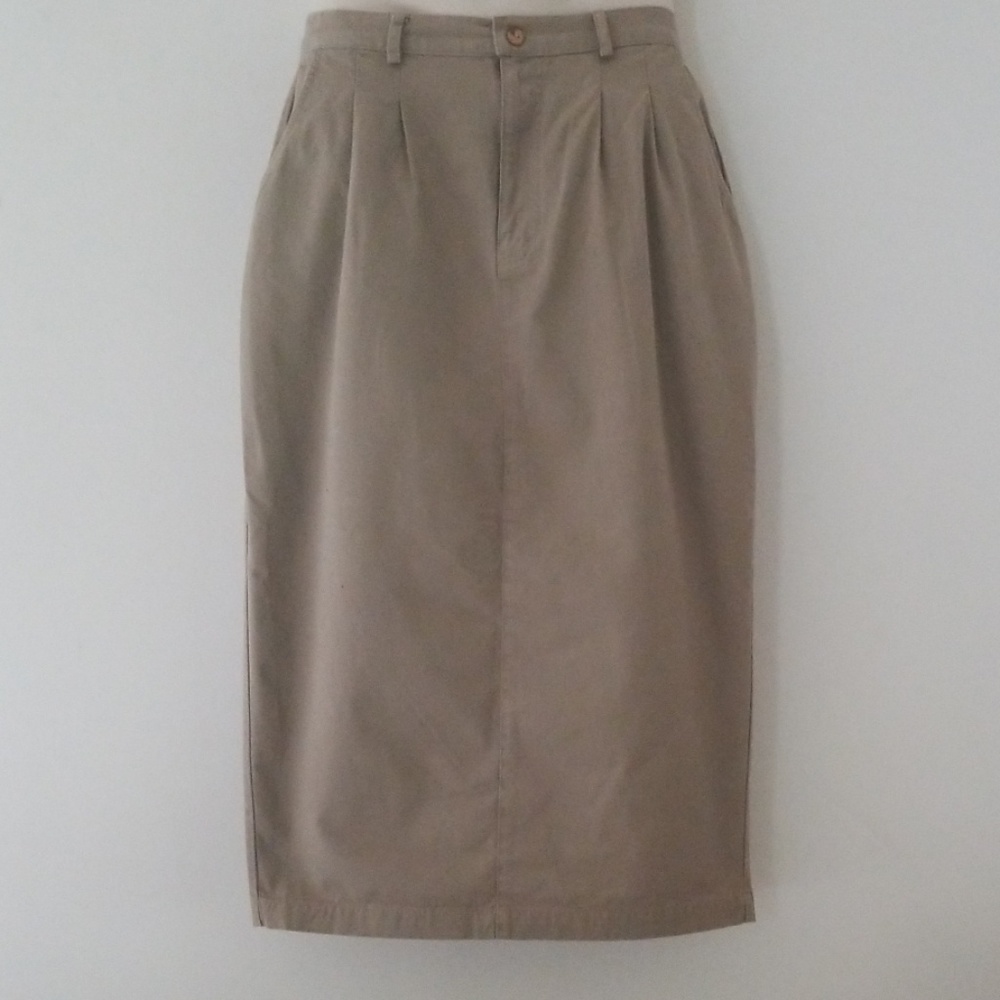 Averroe Khaki Beige Pure Cotton Casual Skirt Sz 14